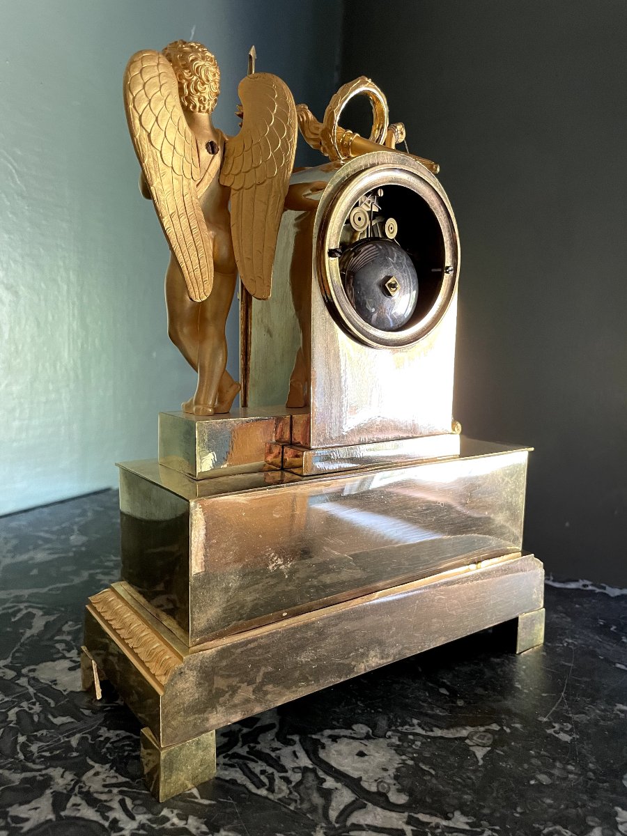 PENDULE EMPIRE CUPIDON DIEU DE L'AMOUR , HT 30-photo-6