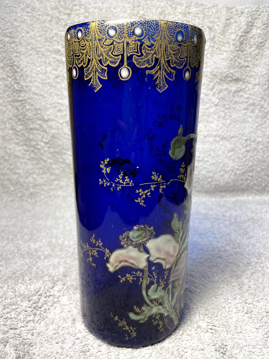 VASE " LEGRAS MONTJOYE " PAVOTS , HT 24 5.-photo-2