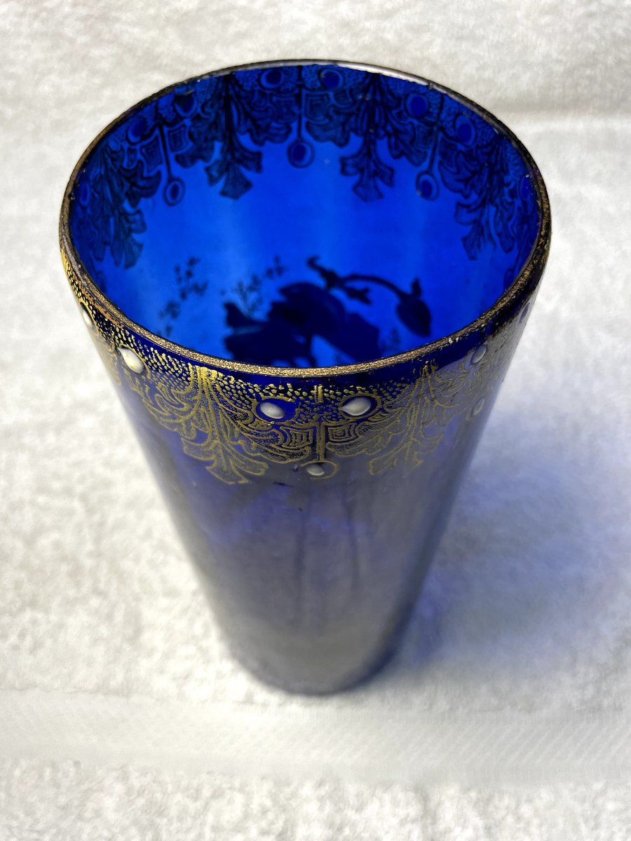 VASE " LEGRAS MONTJOYE " PAVOTS , HT 24 5.-photo-5