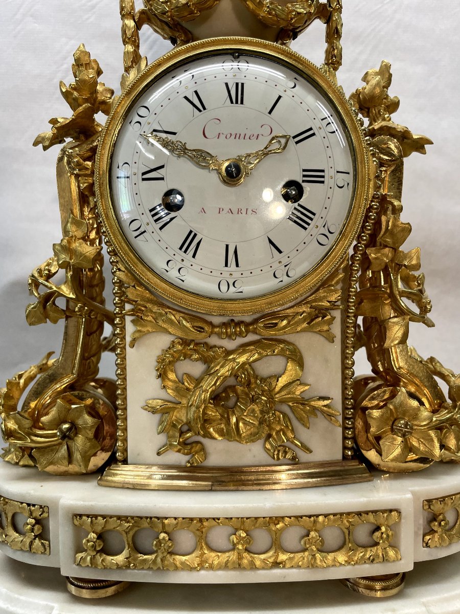 PENDULE D'EPOQUE LOUIS XVI , CRONIER à PARIS.-photo-2