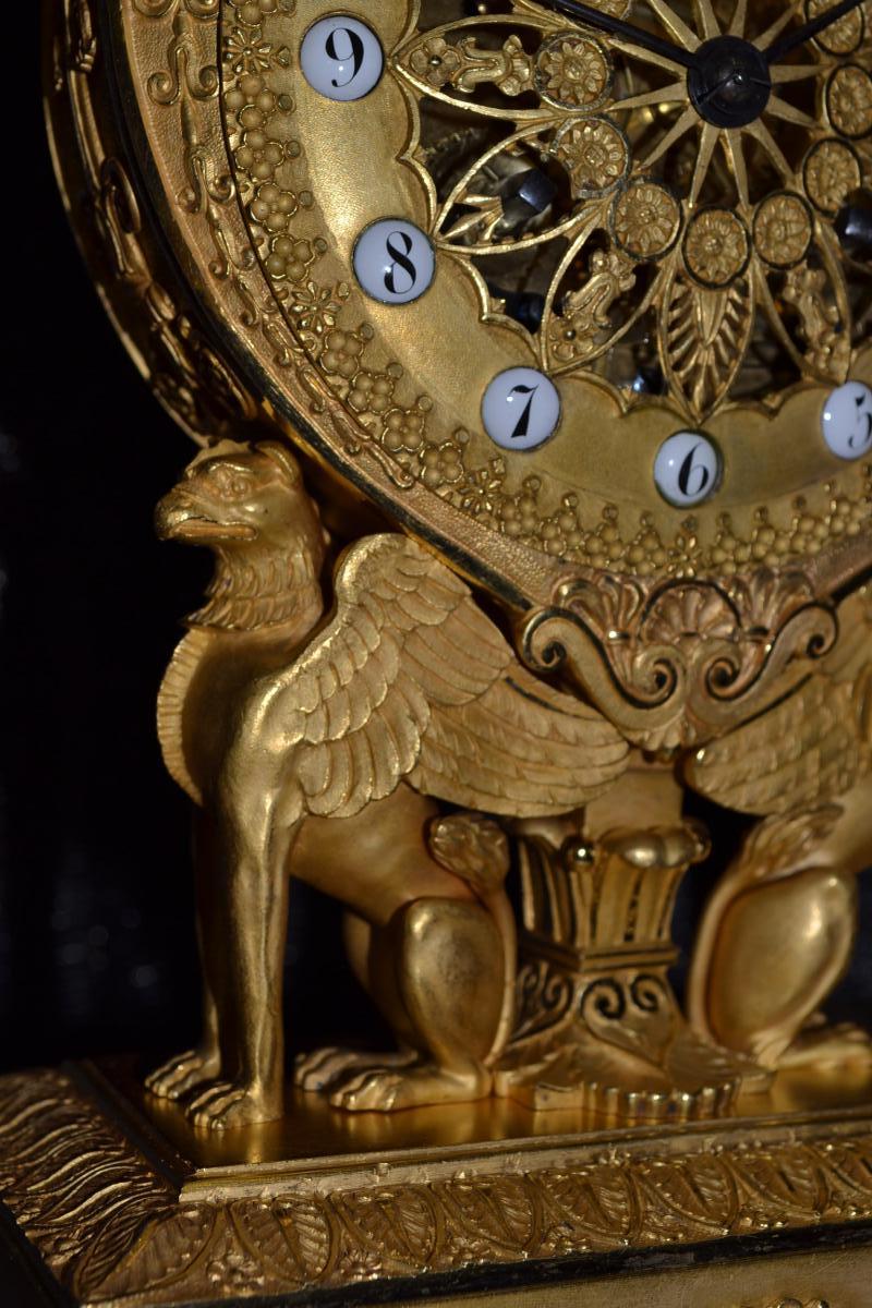 Lyre Pendulum In Griffins Of Empire Period, Ht 46.-photo-1