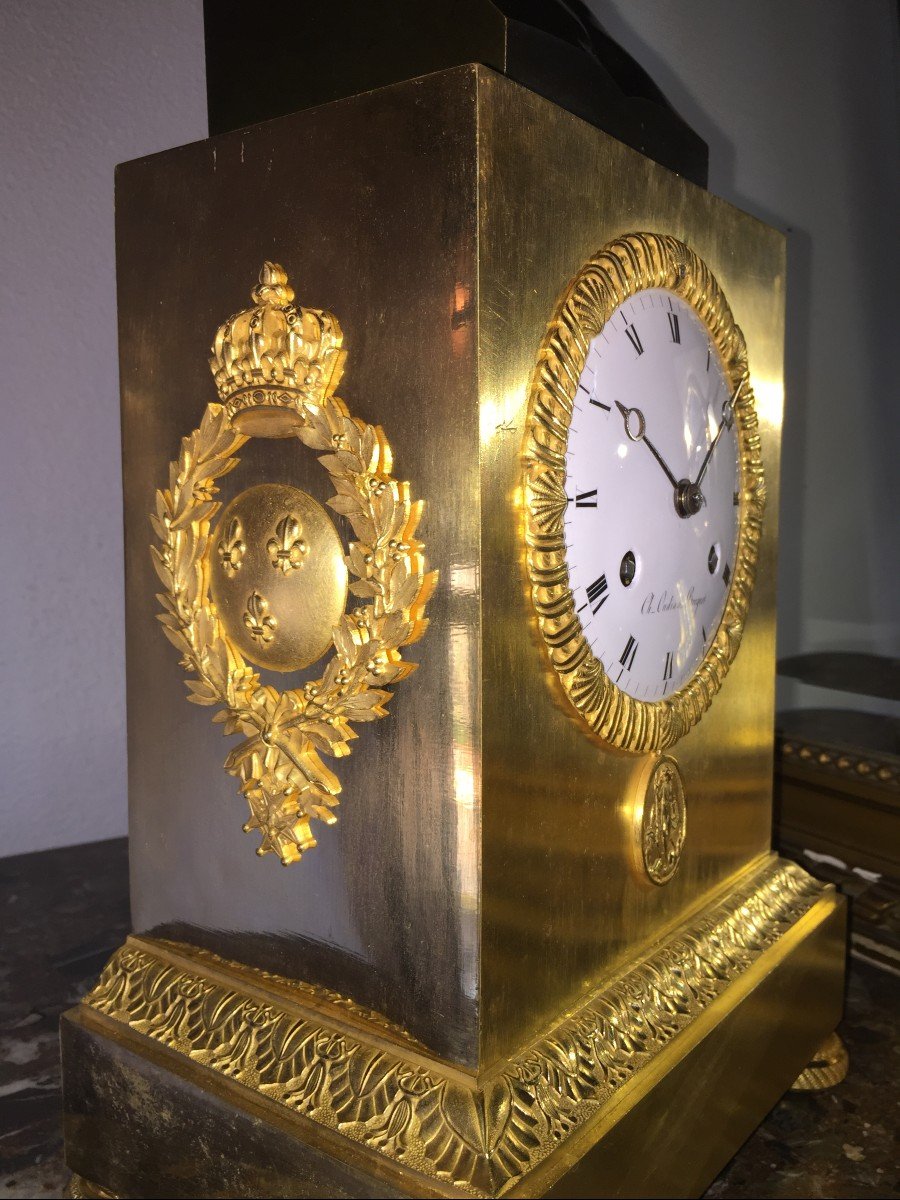 Royalist Pendulum Of Oudin Pupil Of Breguet, Ht 50.-photo-4