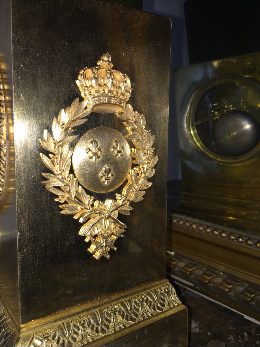 Royalist Pendulum Of Oudin Pupil Of Breguet, Ht 50.-photo-4