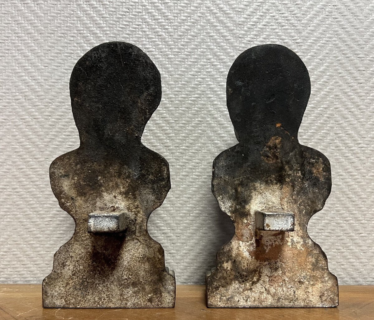 Têtes De Chenets En Fonte époque Napoléon III -photo-5