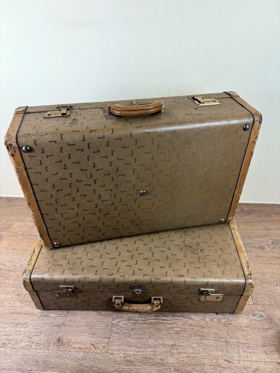 Bagages Vintage De Chez Lancel A Paris Comprenant 2 Valises Et 1 Vanity -photo-4