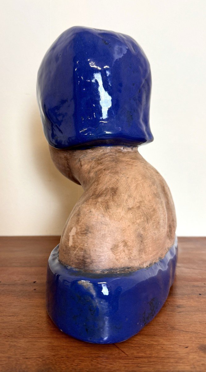 Terracotta Bust Of A Child Signed Gelmetti-photo-6