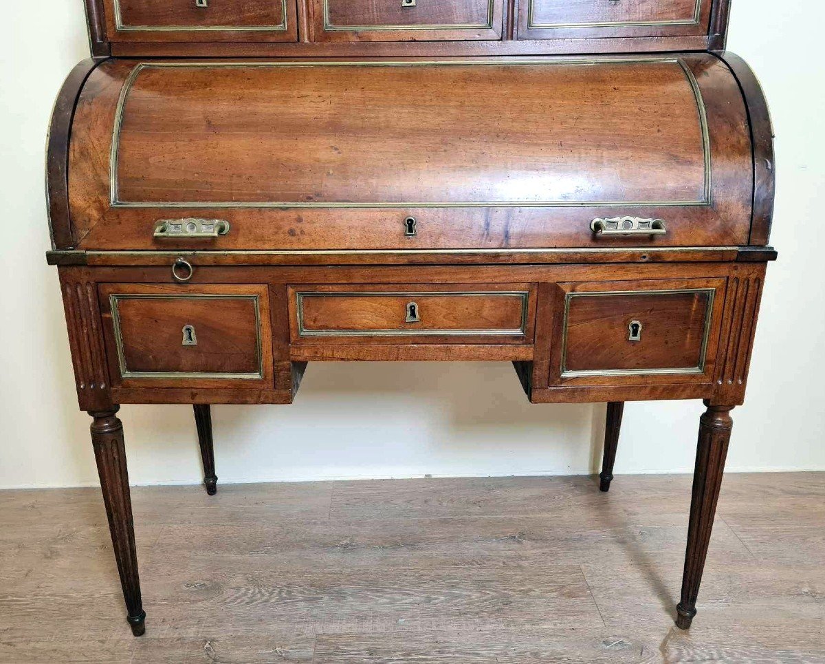 Louis XVI Period Cylinder Desk In Solid Cuban Mahogany Circa 1760-photo-4
