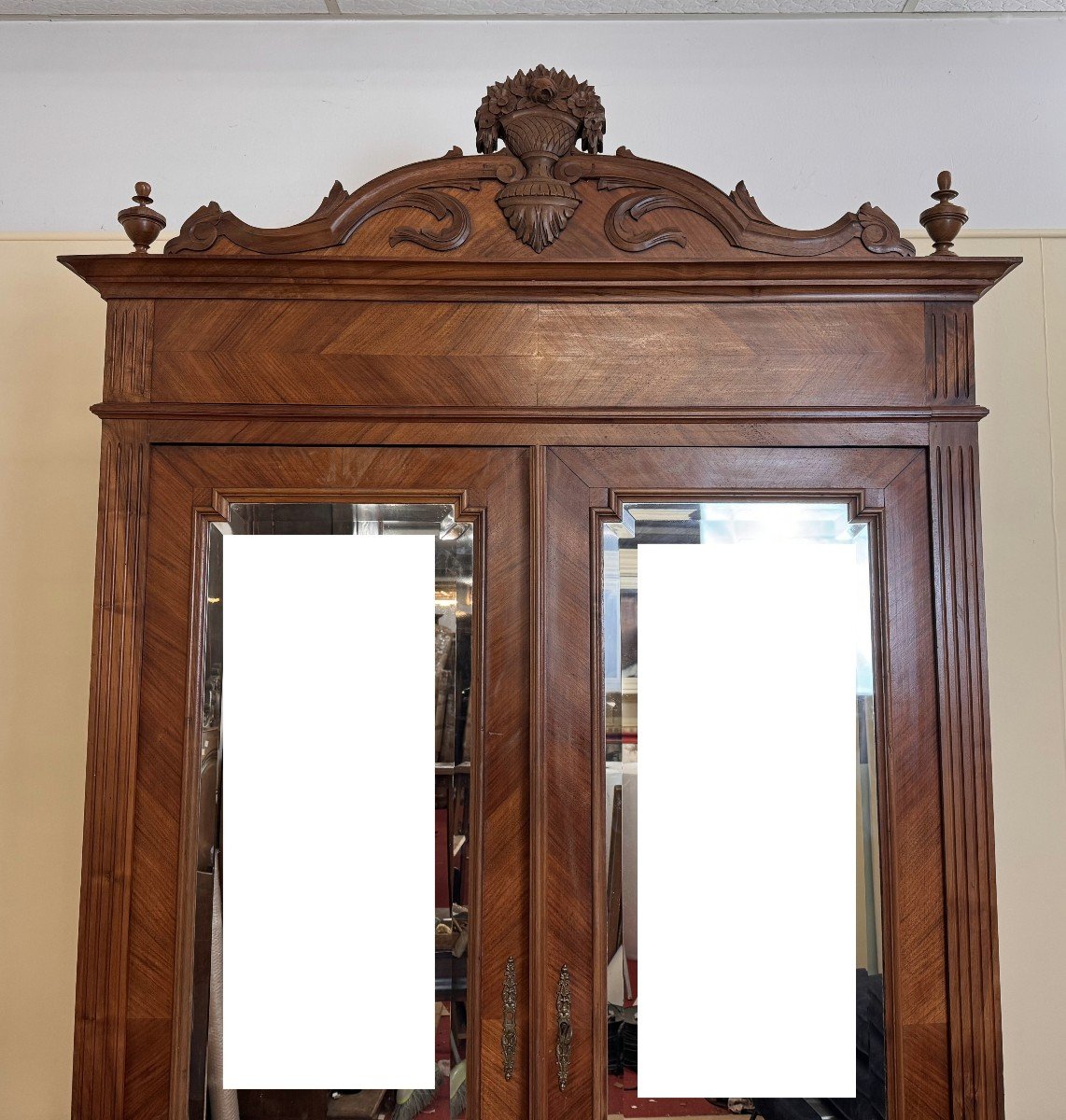 Louis XVI Style Mirror Cabinet In Walnut-photo-3