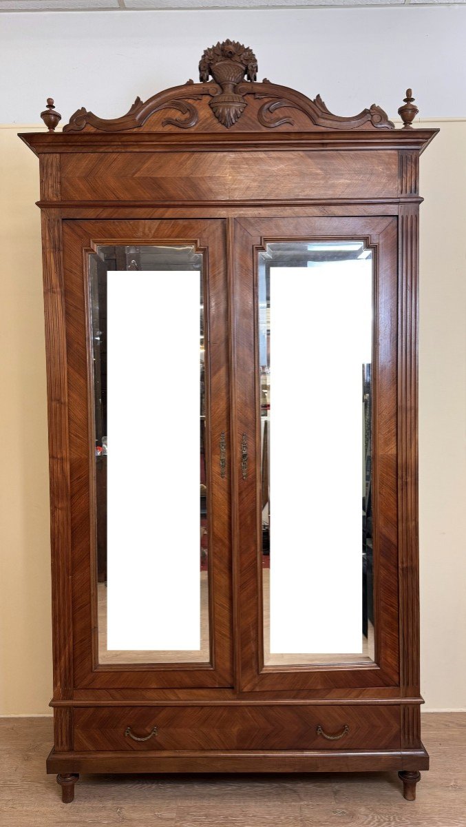 Louis XVI Style Mirror Cabinet In Walnut