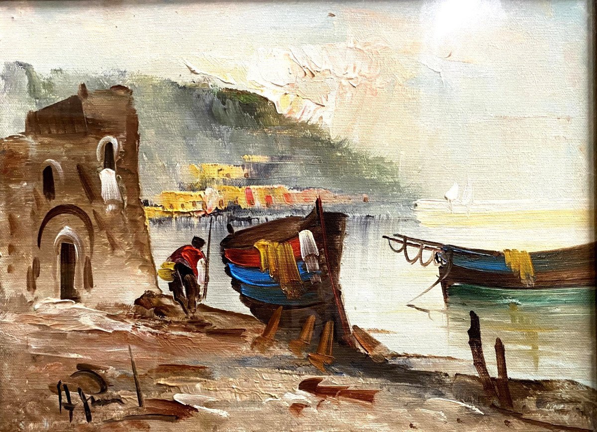 20th Century Italian School: Oil On Canvas Signed Lower Left  -photo-2