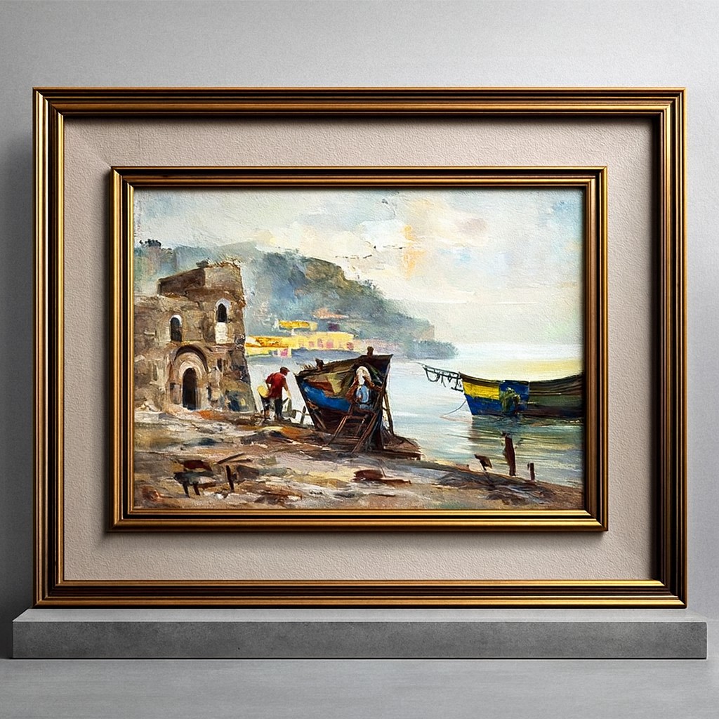 20th Century Italian School: Oil On Canvas Signed Lower Left  