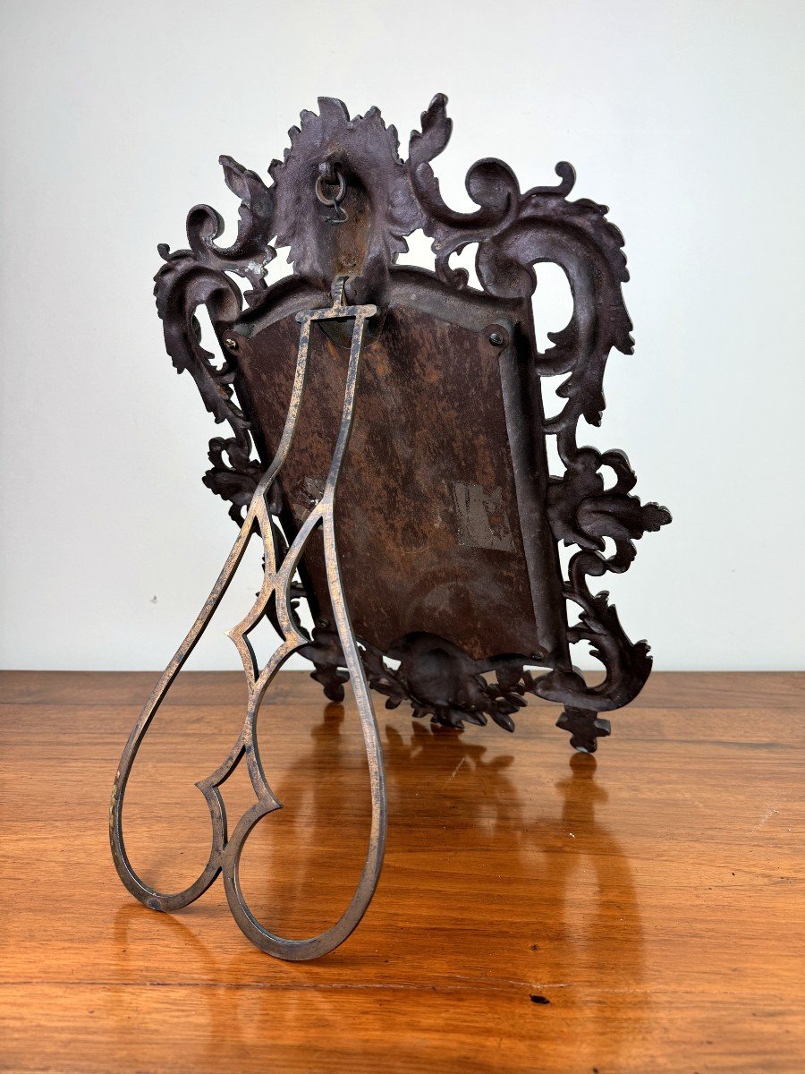 Napoleon III Period Mirror In Patinated Bronze -photo-3
