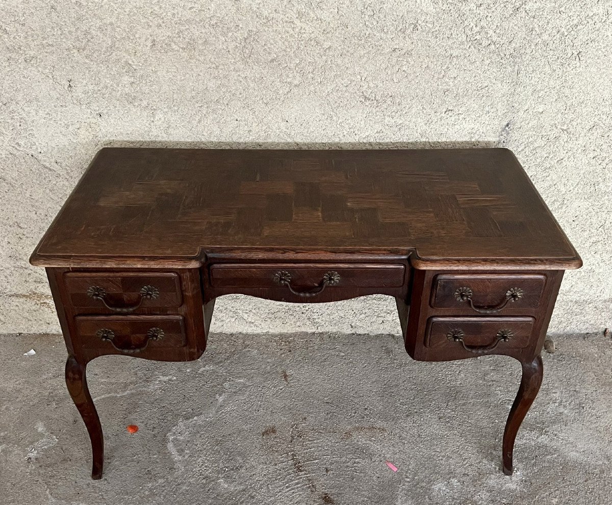 Louis XV Provençal Style Desk In Oak -photo-4