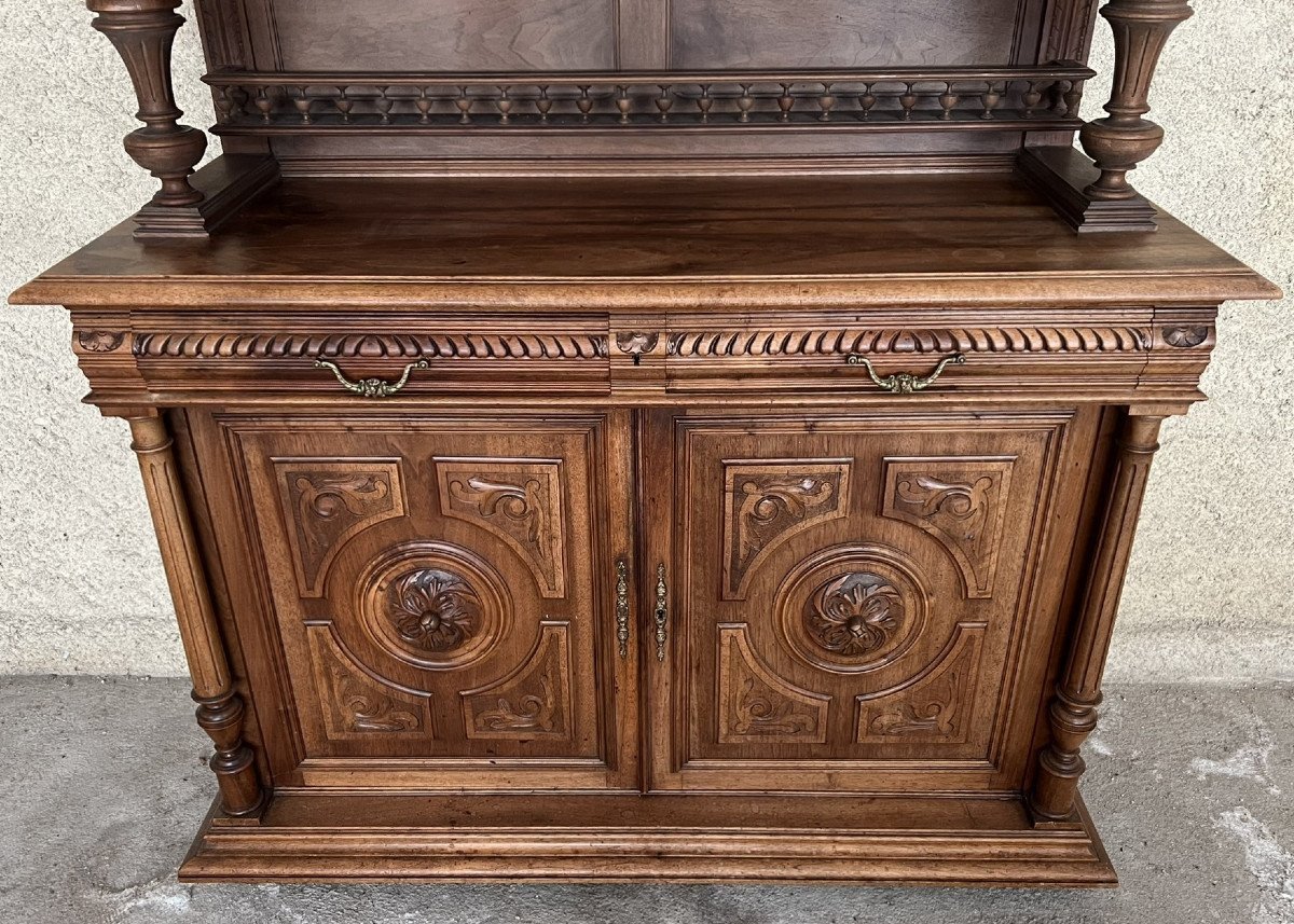 Important Renaissance Style Buffet In Carved Solid Walnut / H256cm-photo-2