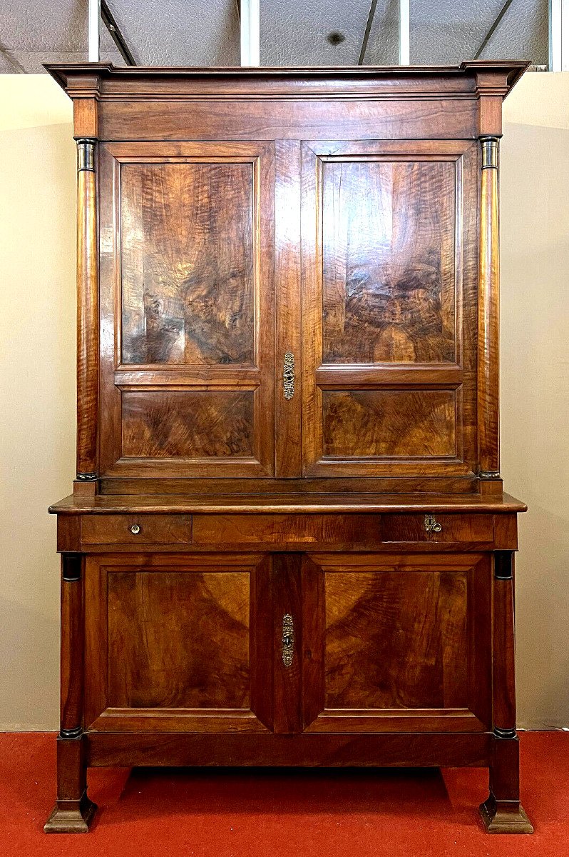 Buffet A Deux Corps Empire Period In Walnut -photo-1