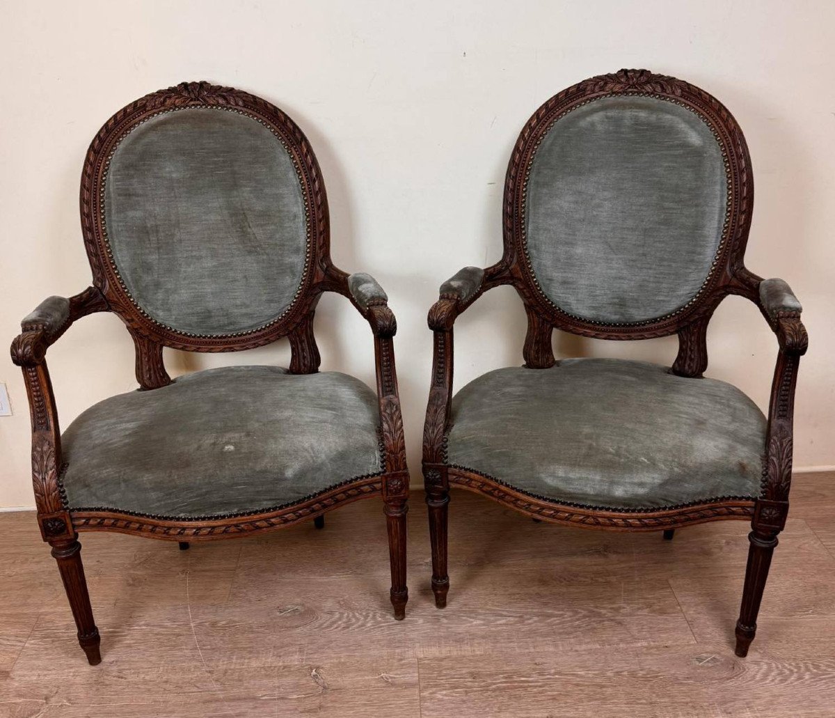 Pair Of Louis XVI / 19th Century Style Armchairs