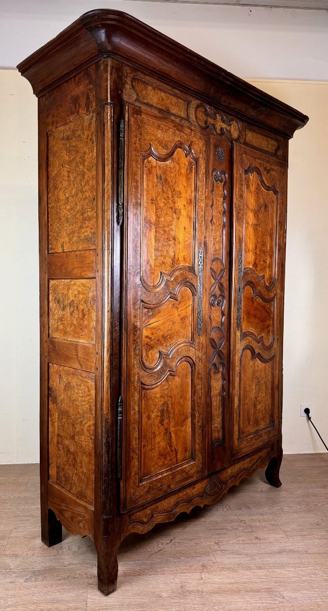 Armoire &eacute;poque Louis XV En Noyer Et Orme-photo-5