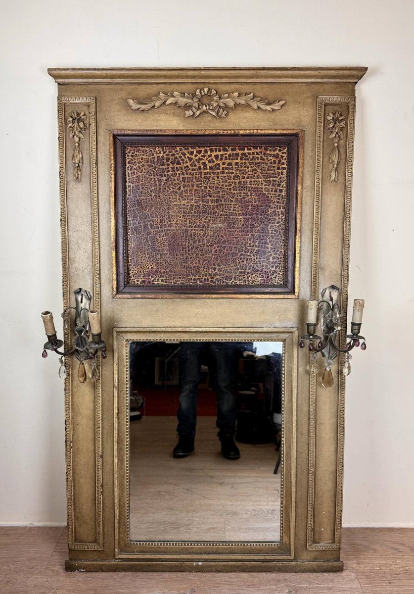 Miroir Trumeau De Style Louis XVI En Bois Laqué