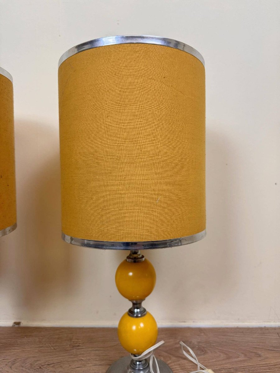  Pair Of Vintage Chevron Table Lamps 1970 (b)-photo-3