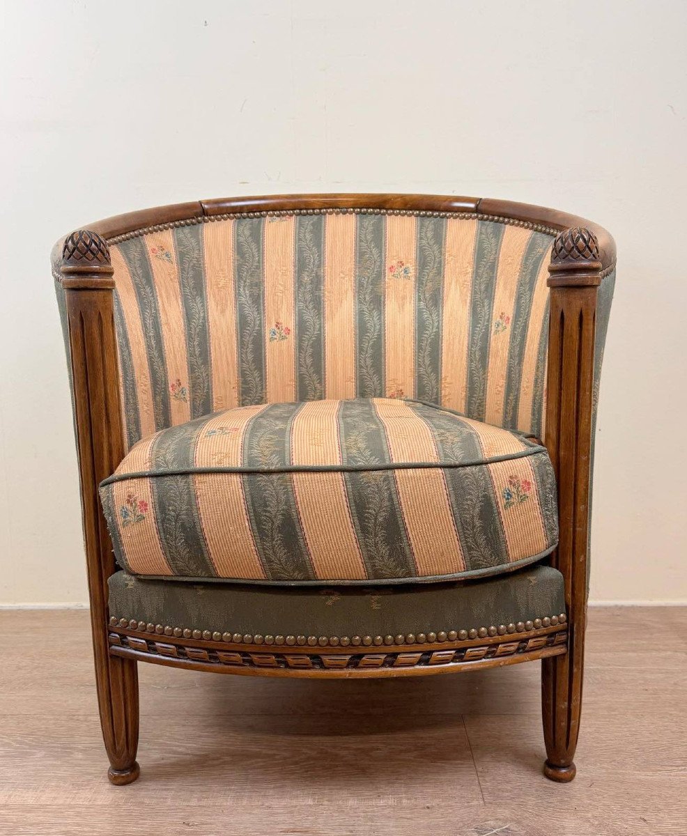 Art Deco Style Barrel Armchair