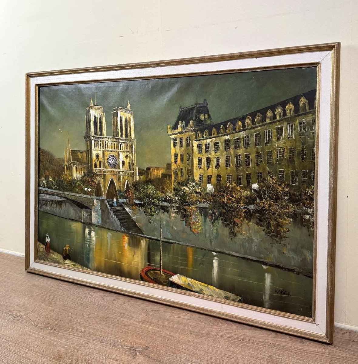 Richard Kaiser: Oil On Canvas View Of Notre Dame-photo-7