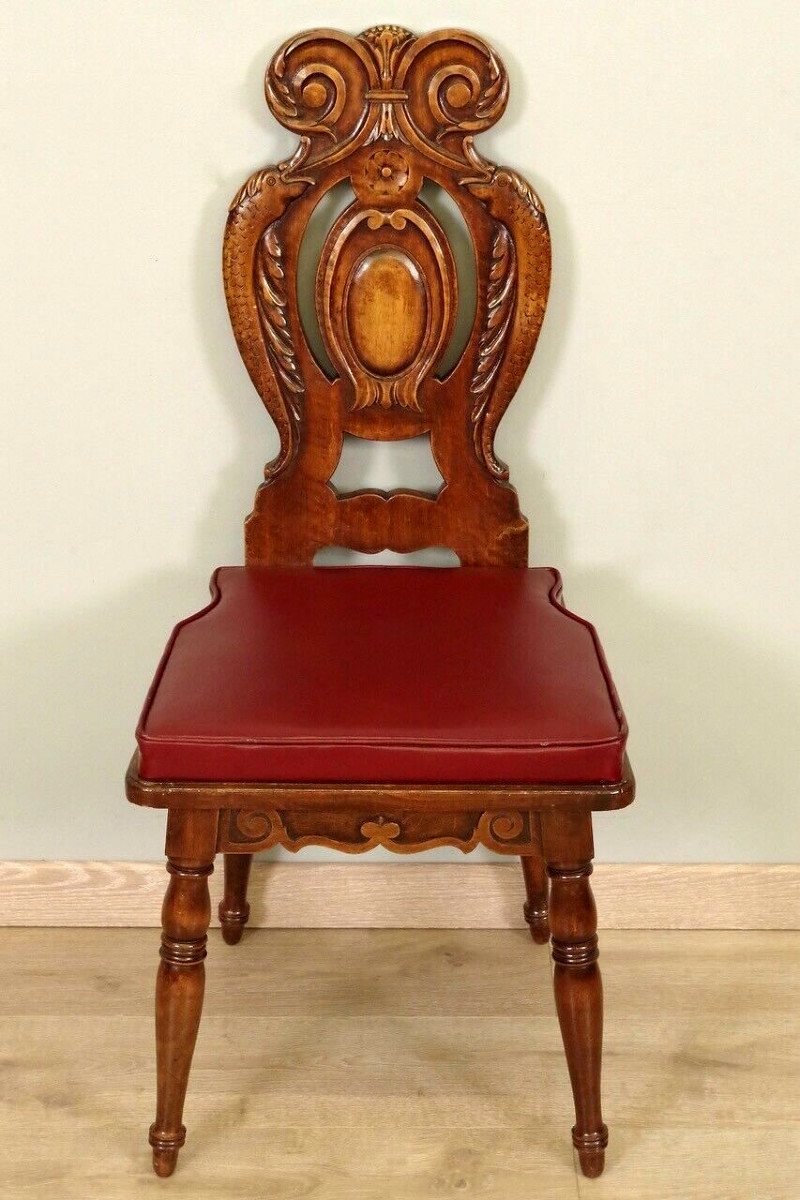 Series Of Six Fully Carved Renaissance Style Chairs -photo-1