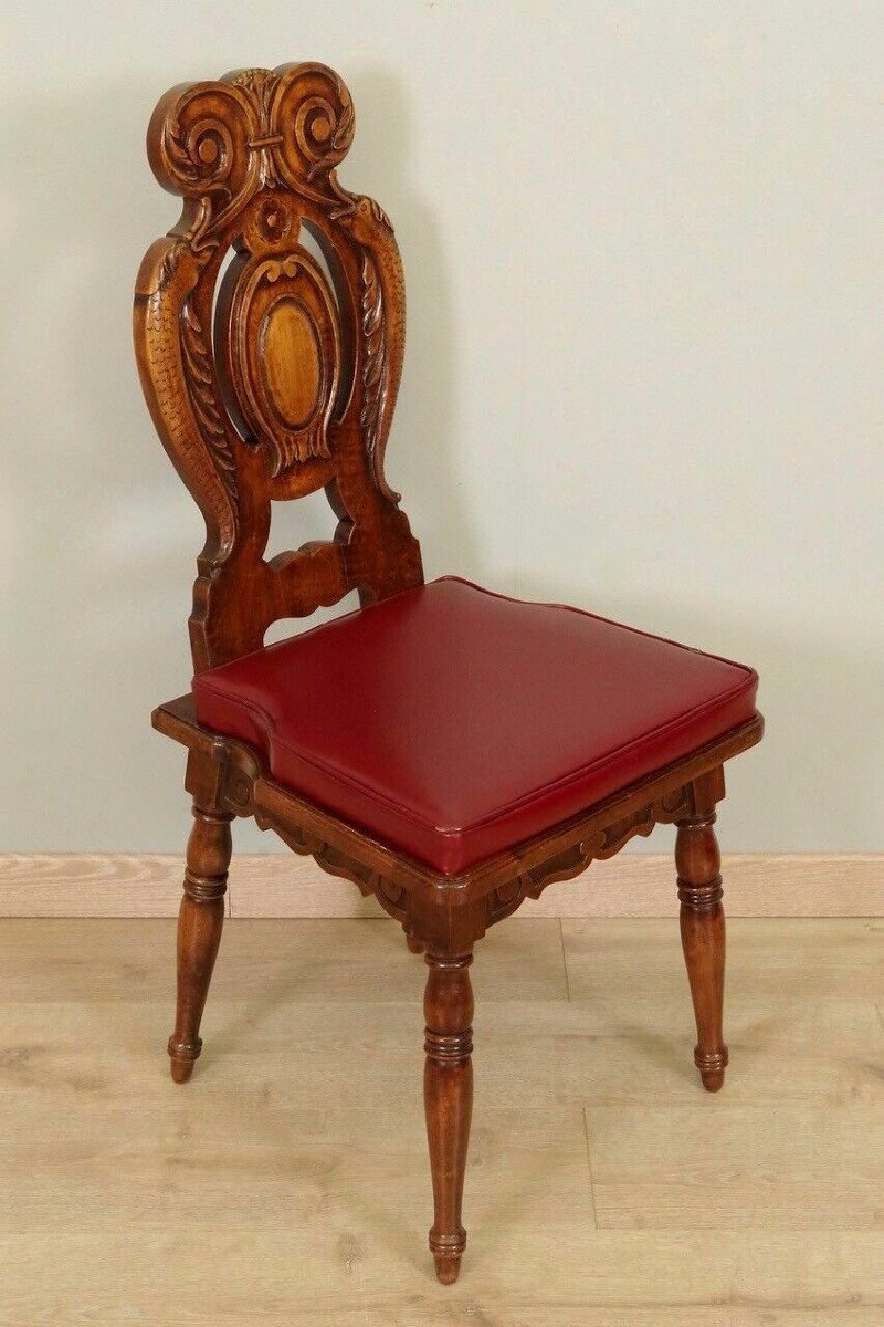 Series Of Six Fully Carved Renaissance Style Chairs -photo-5