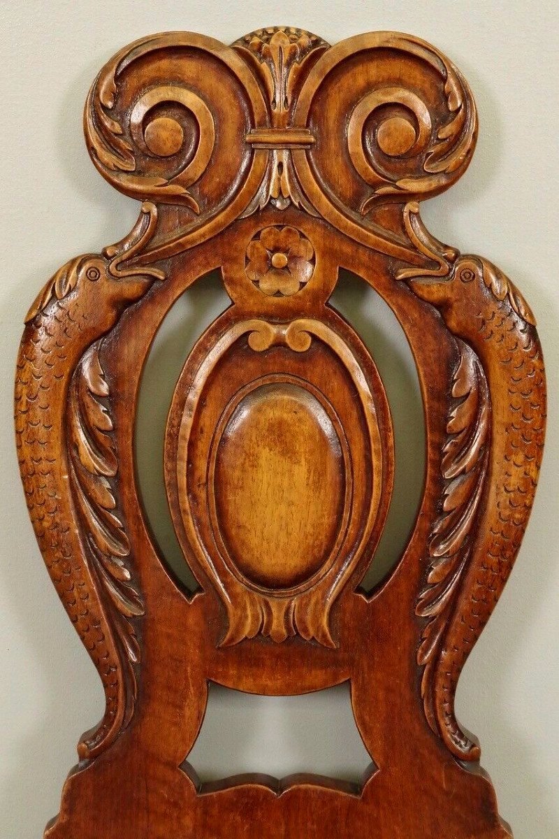 Series Of Six Fully Carved Renaissance Style Chairs -photo-6