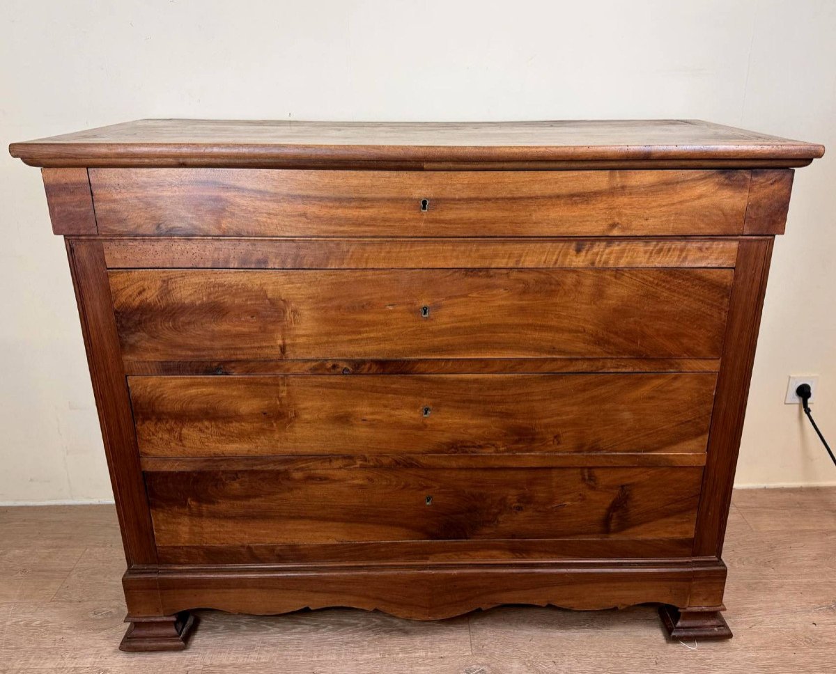 Louis Philippe Period Chest Of Drawers In Walnut-photo-2