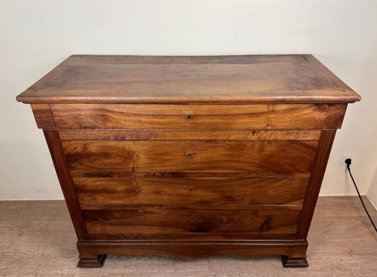 Louis Philippe Period Chest Of Drawers In Walnut-photo-3