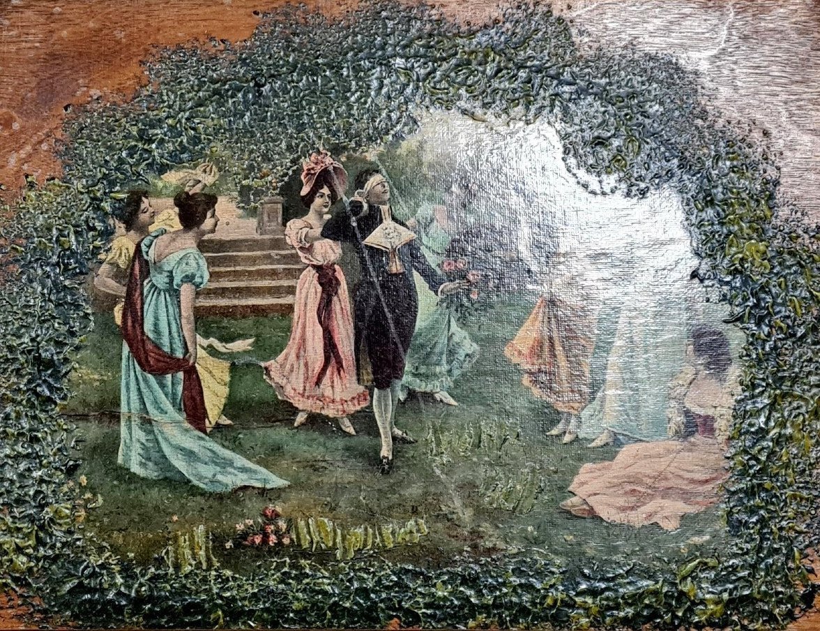 Peinture Romantique Huile Sur Panneau époque XIXème  -photo-1