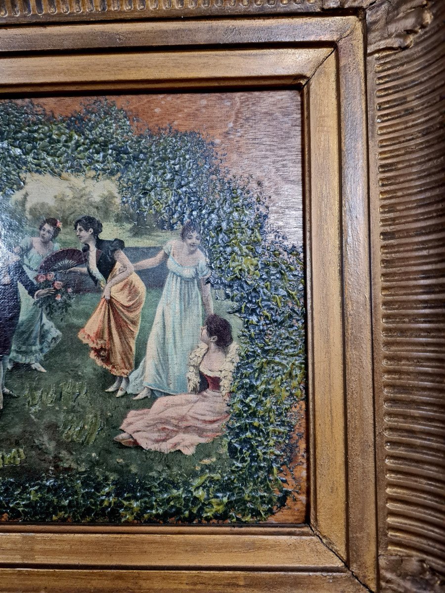 Peinture Romantique Huile Sur Panneau époque XIXème  -photo-6