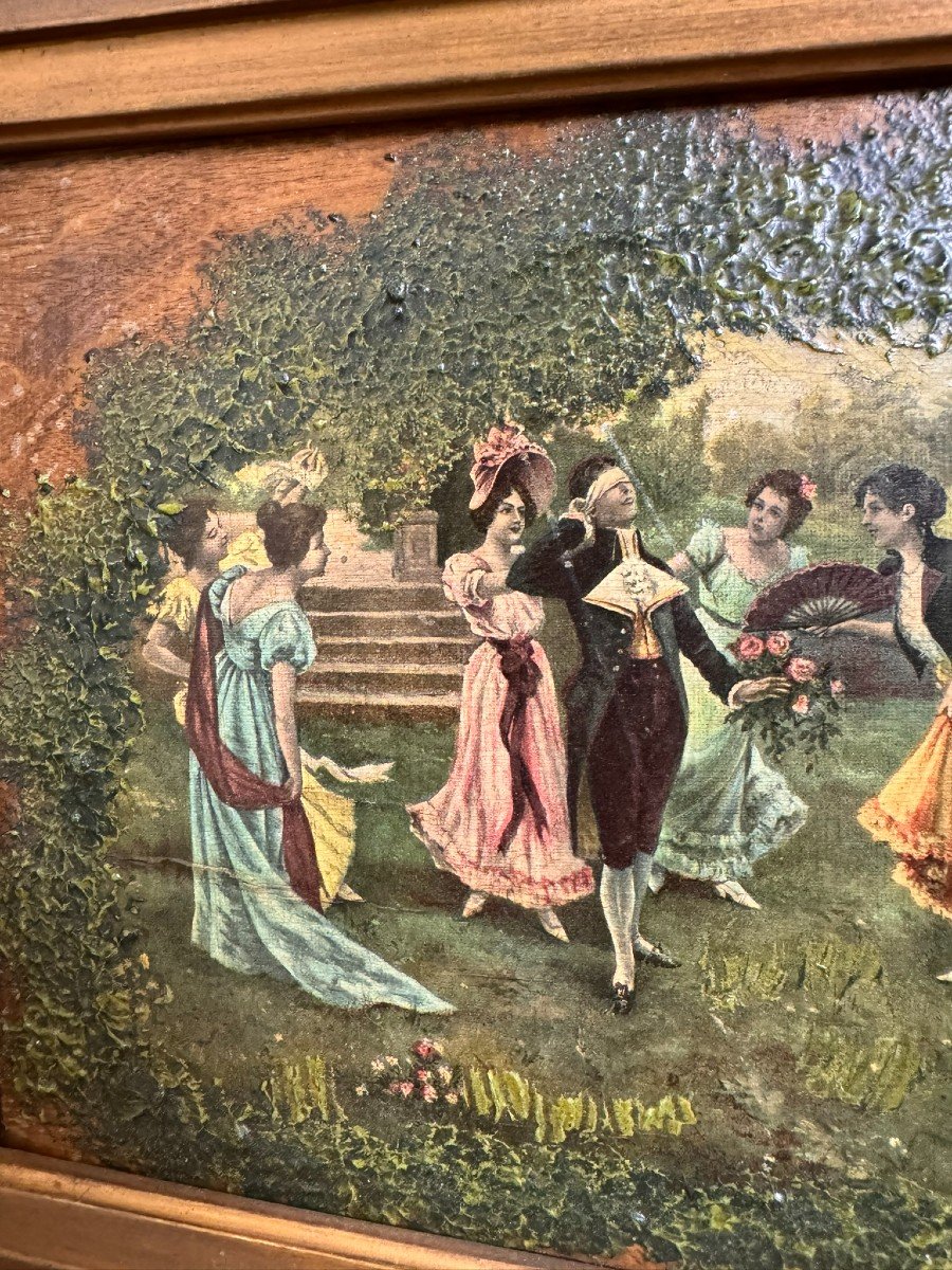 Peinture Romantique Huile Sur Panneau époque XIXème  -photo-7