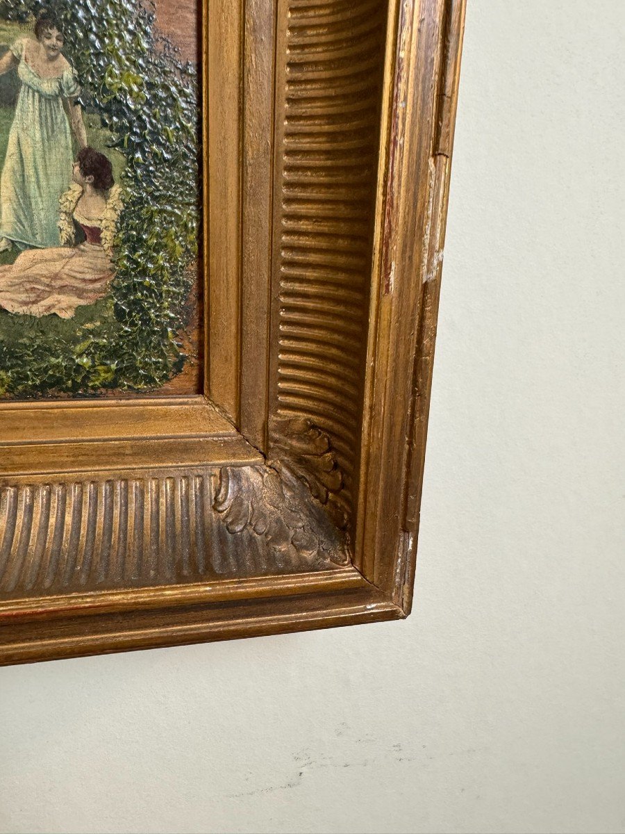 Peinture Romantique Huile Sur Panneau époque XIXème  -photo-8