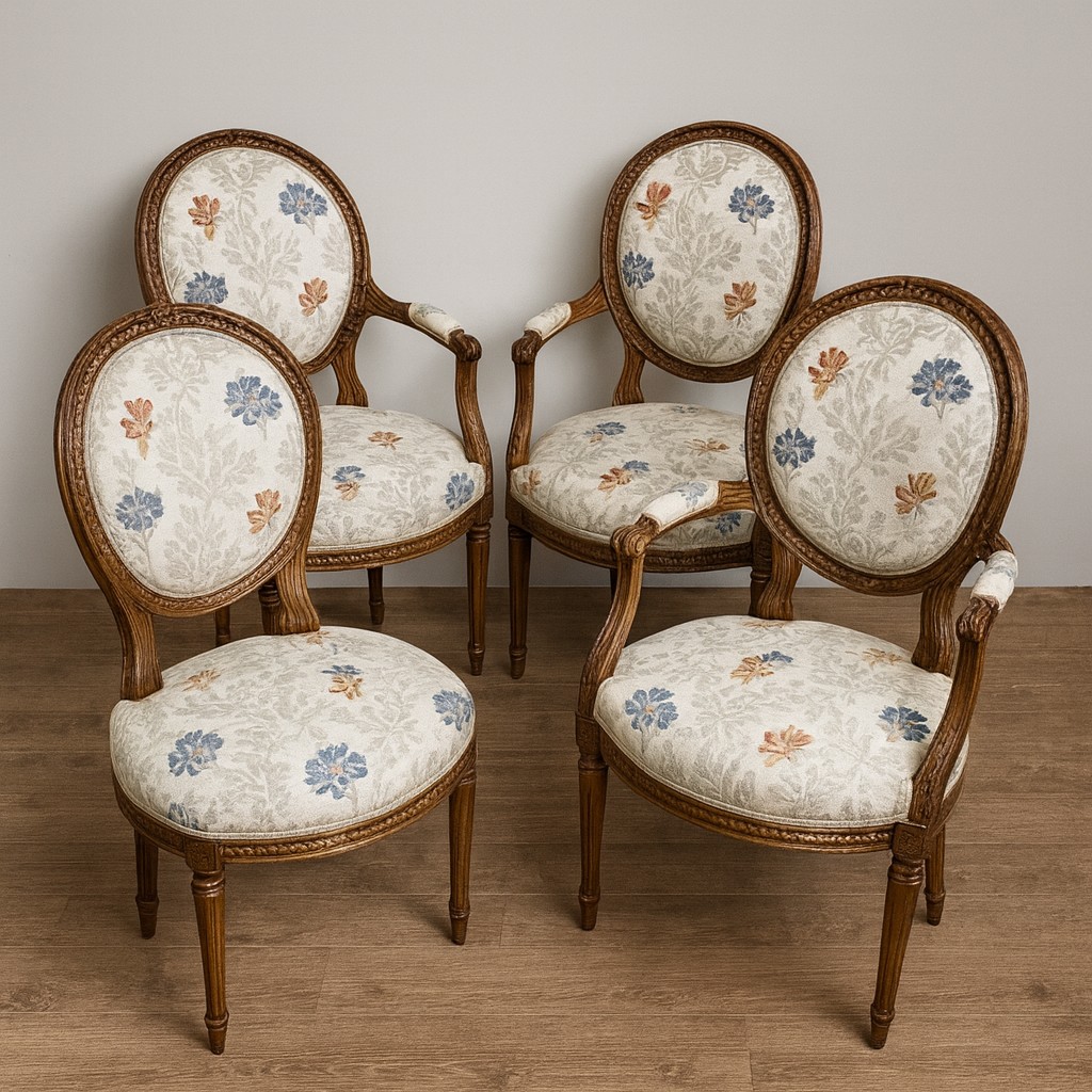 Deux Fauteuils Plus Deux Chaises Dde Style Louis XVI