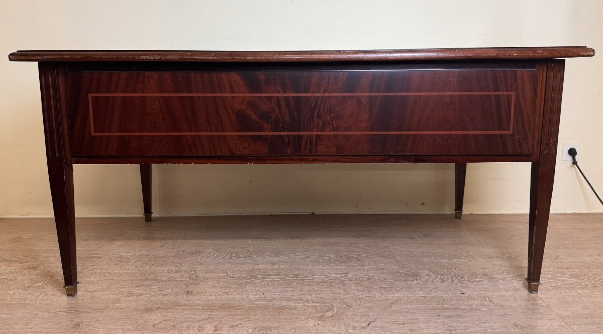 Very Large Louis XVI Style Minister's Desk In Mahogany-photo-6