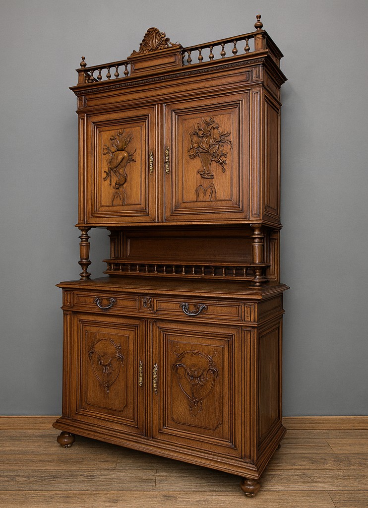 Louis XVI Style Buffet In Carved Walnut 