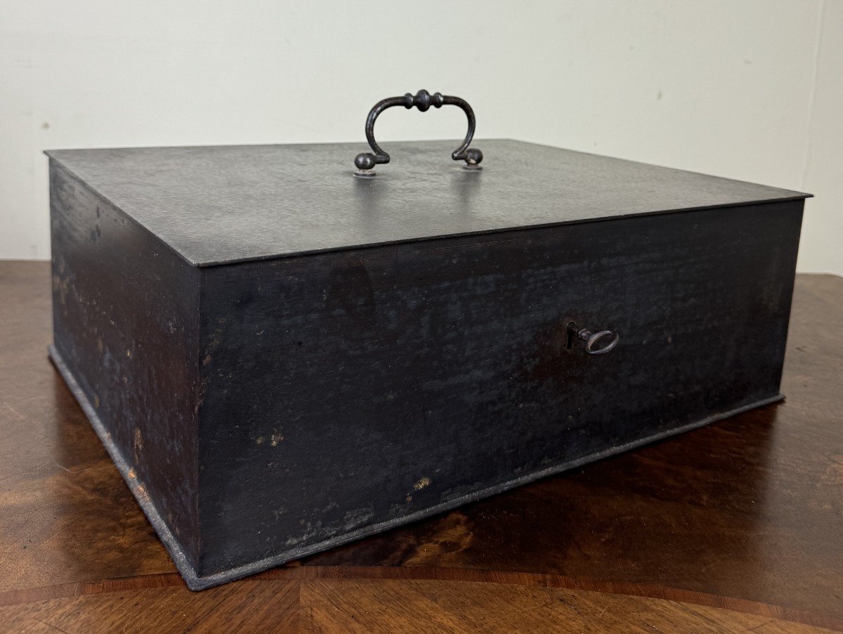 Old Small Portable Metal Safe From The Late 19th Century