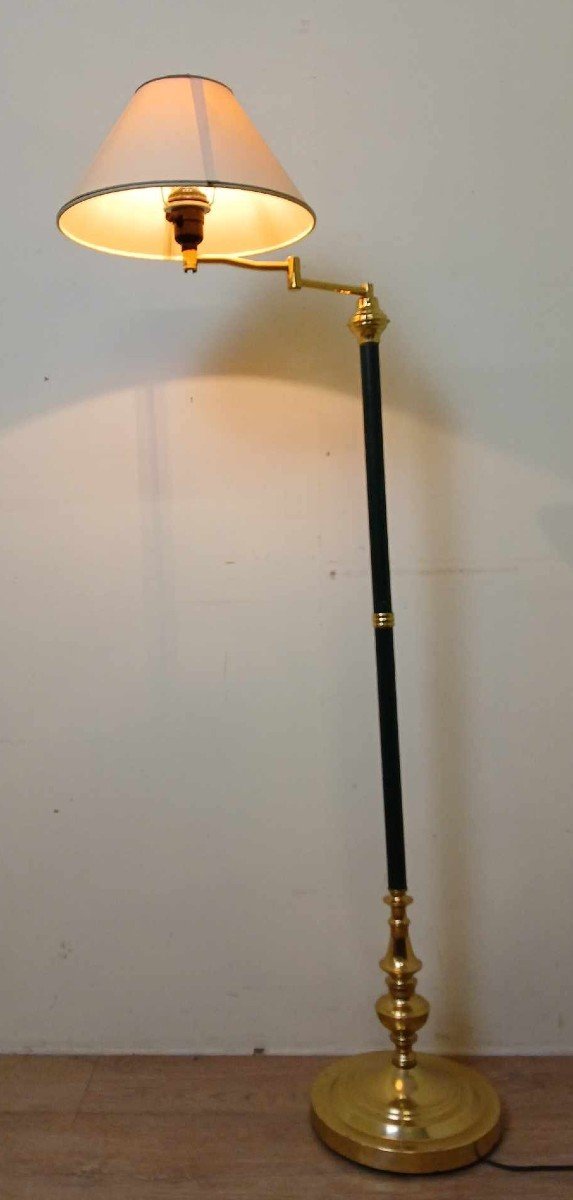 Grande Lampe Liseuse En Laiton Doré à Bras Amovible Articulé -photo-2
