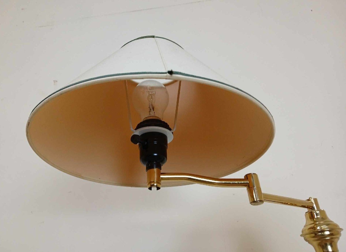 Grande Lampe Liseuse En Laiton Doré à Bras Amovible Articulé -photo-4