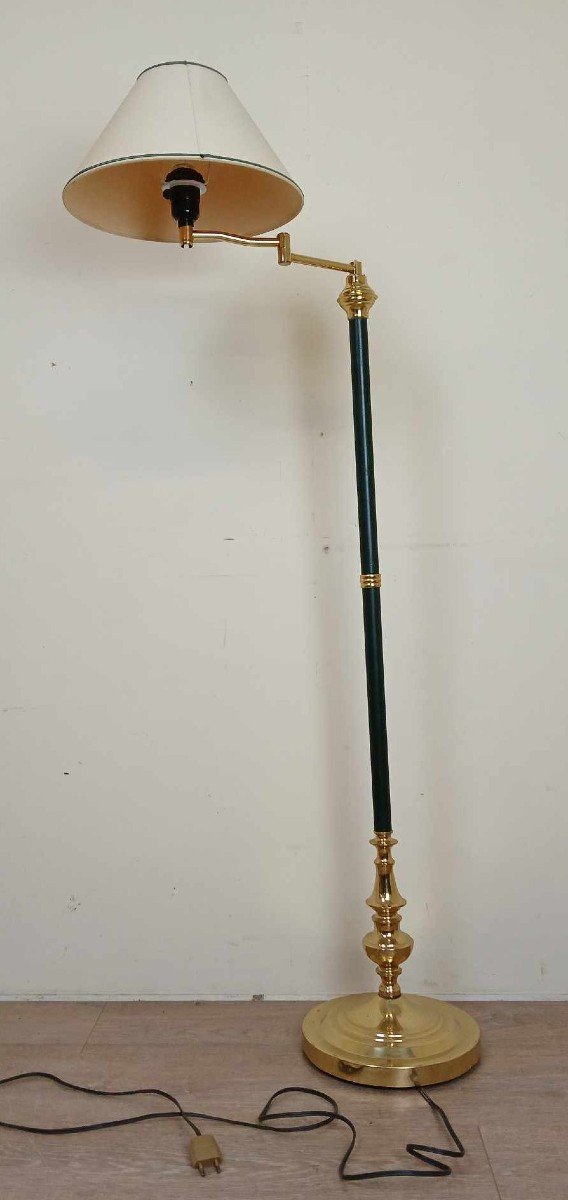 Grande Lampe Liseuse En Laiton Doré à Bras Amovible Articulé 
