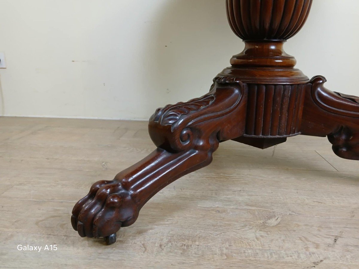  Empire Period Pedestal Table In Mahogany, Early 19th Century-photo-2