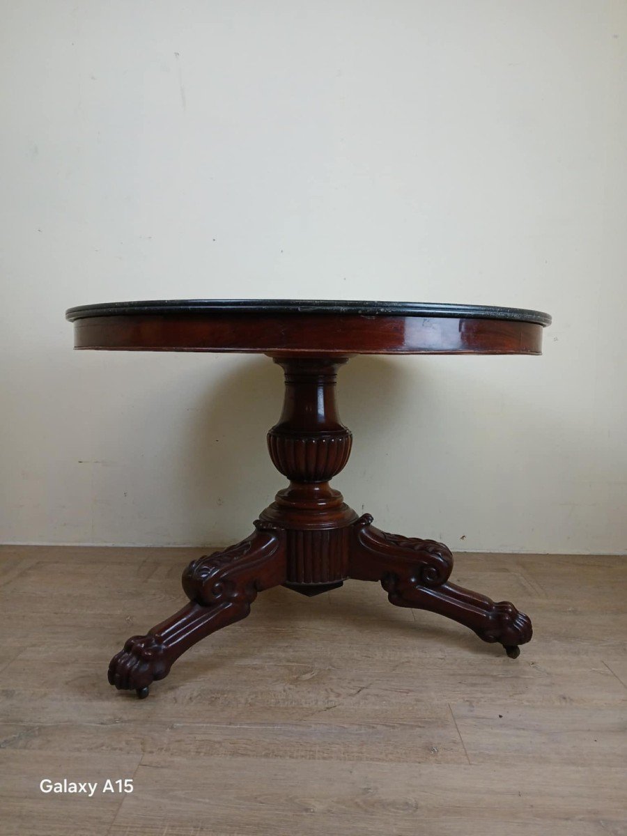  Empire Period Pedestal Table In Mahogany, Early 19th Century-photo-4