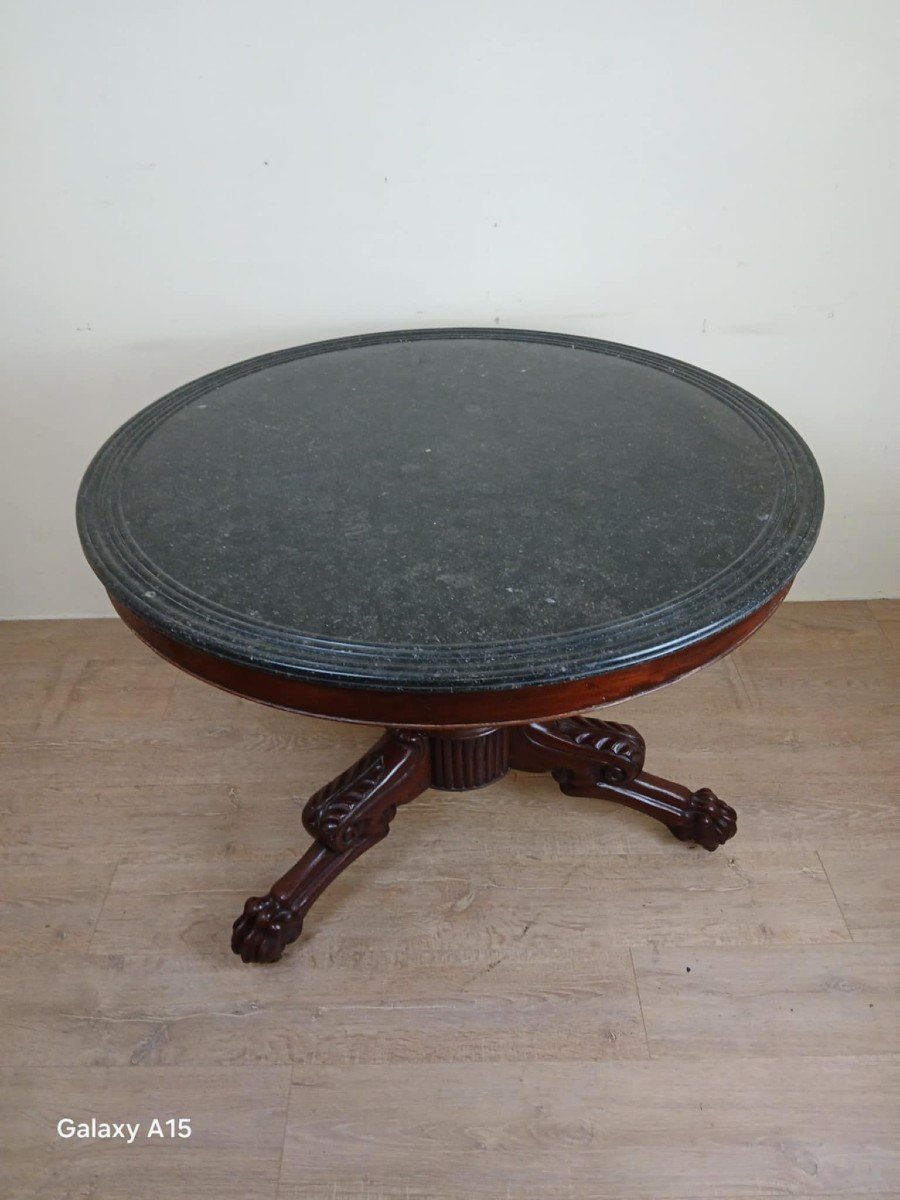  Empire Period Pedestal Table In Mahogany, Early 19th Century