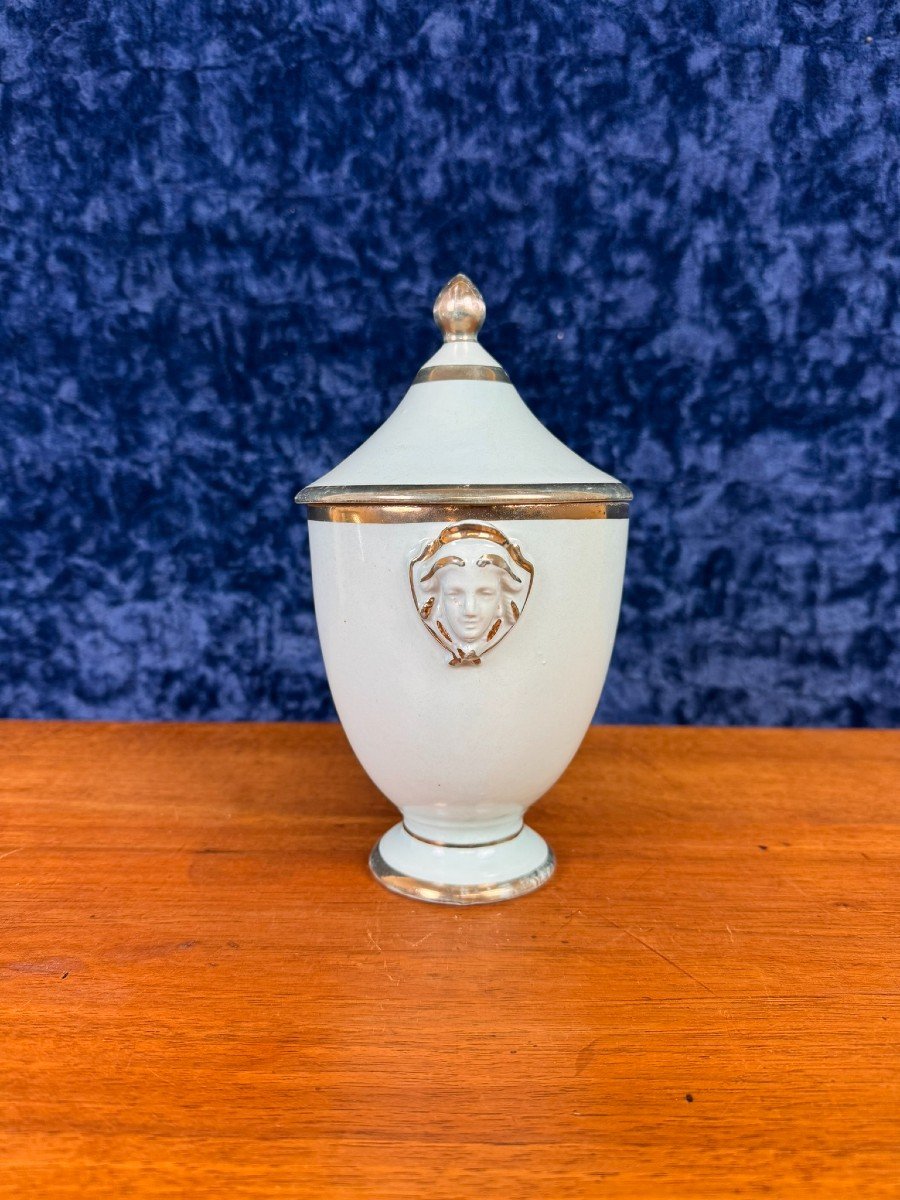  Empire Style Drageoir In Paris Porcelain From The Late 19th Century -photo-3