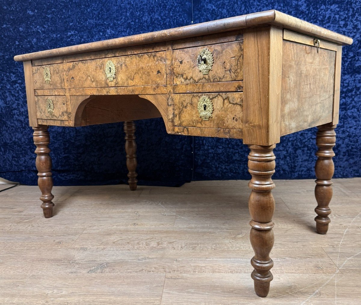 Louis Philippe Period Desk In Burl Walnut Circa 1830 -photo-6