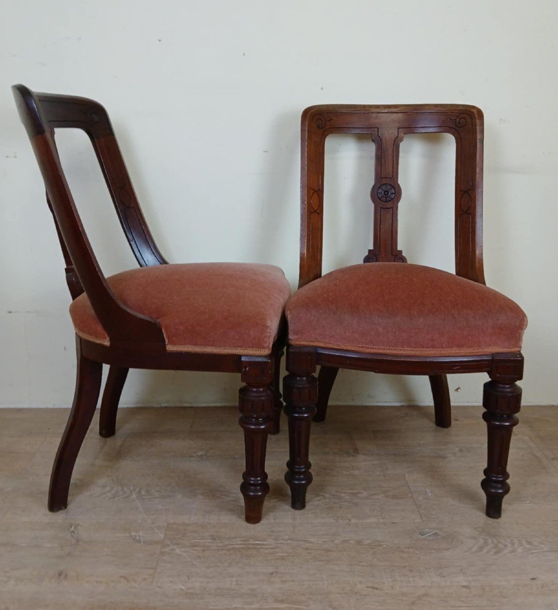  Pair Of Quality 19th Century English Mahogany Chairs Circa 1850 -photo-2