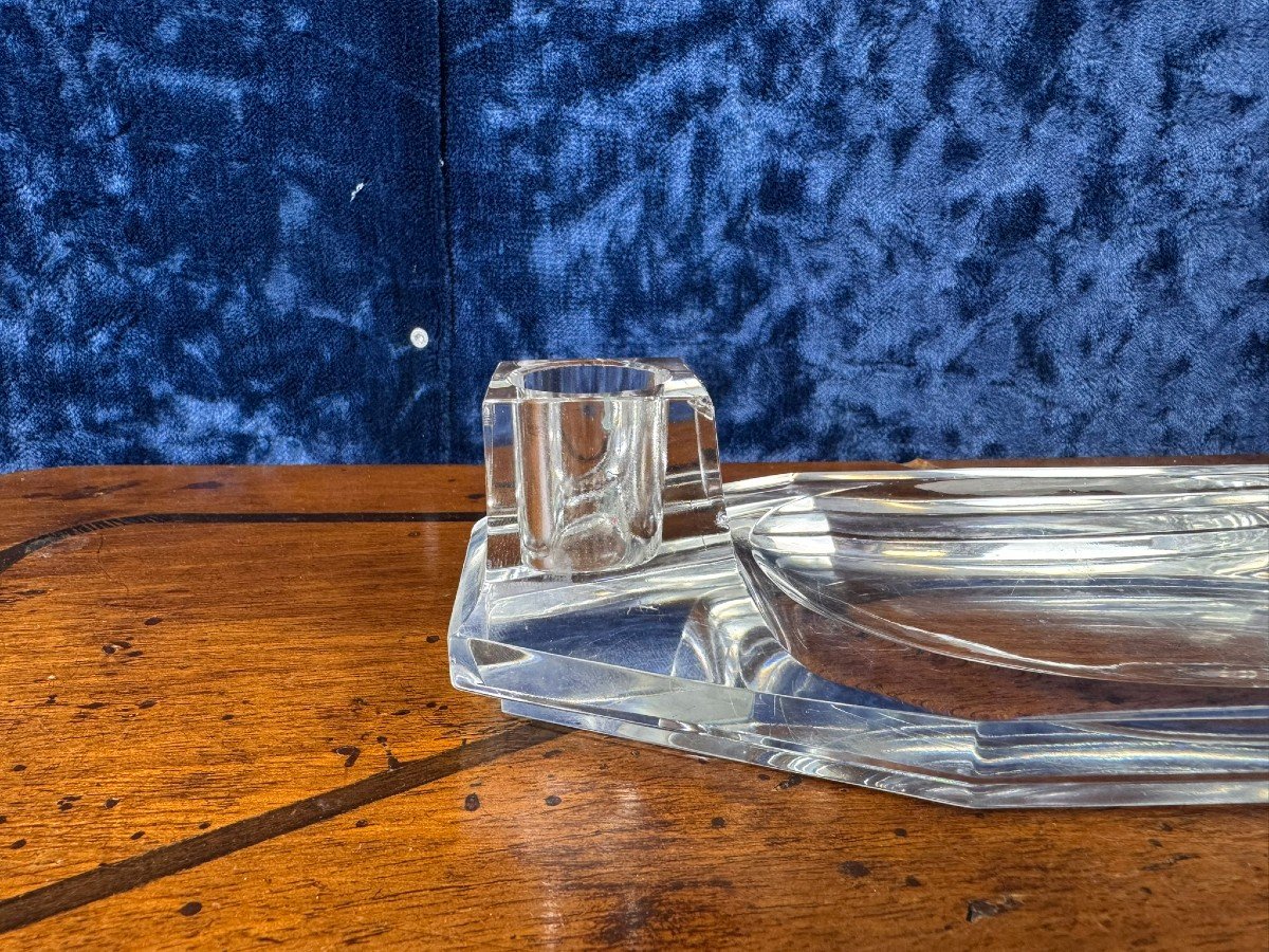 Baccarat: Rare Crystal Pen Holder Circa 1950-photo-3