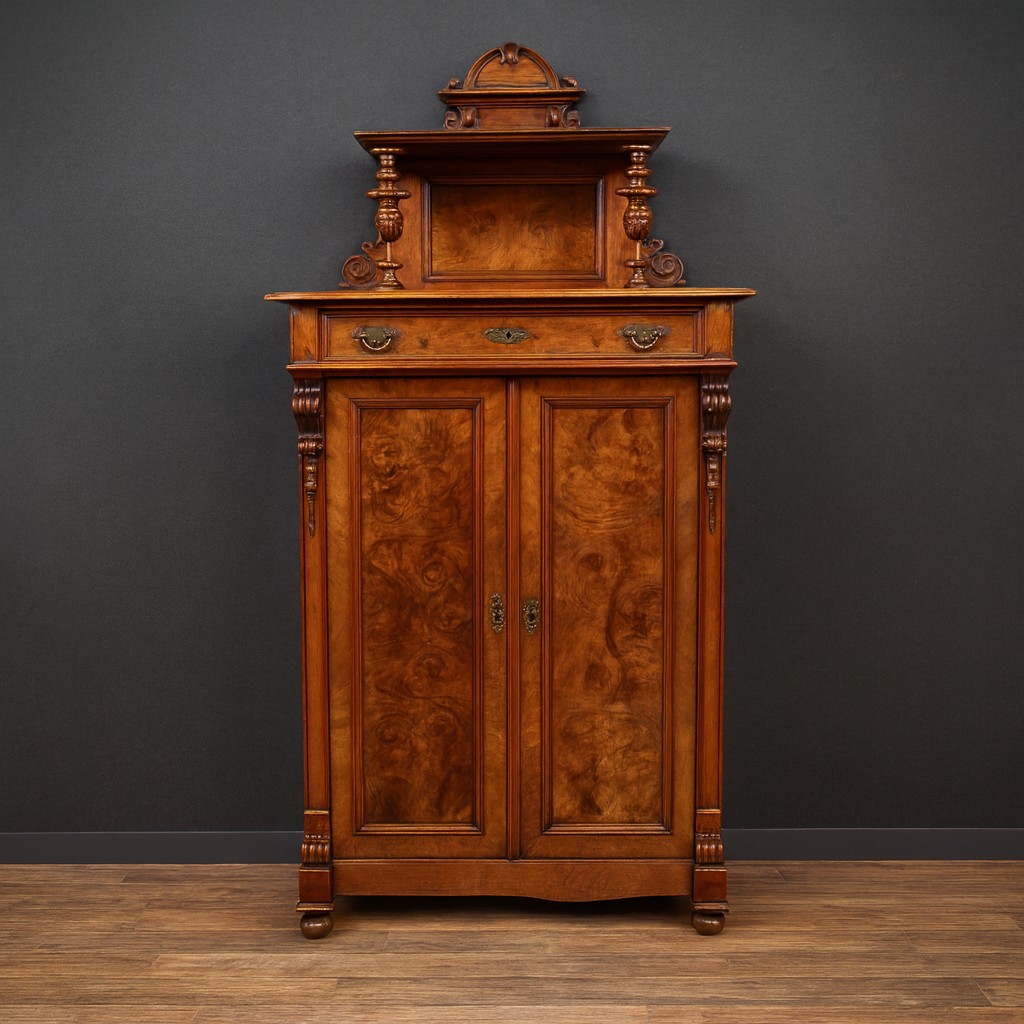 Cabinet époque Biedermeier En Noyer Et Ronce époque XIXeme
