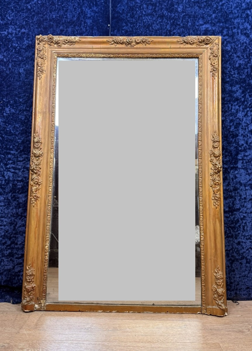 Miroir époque Empire En Bois Et Stuc Doré Circa 1810-1820-photo-2